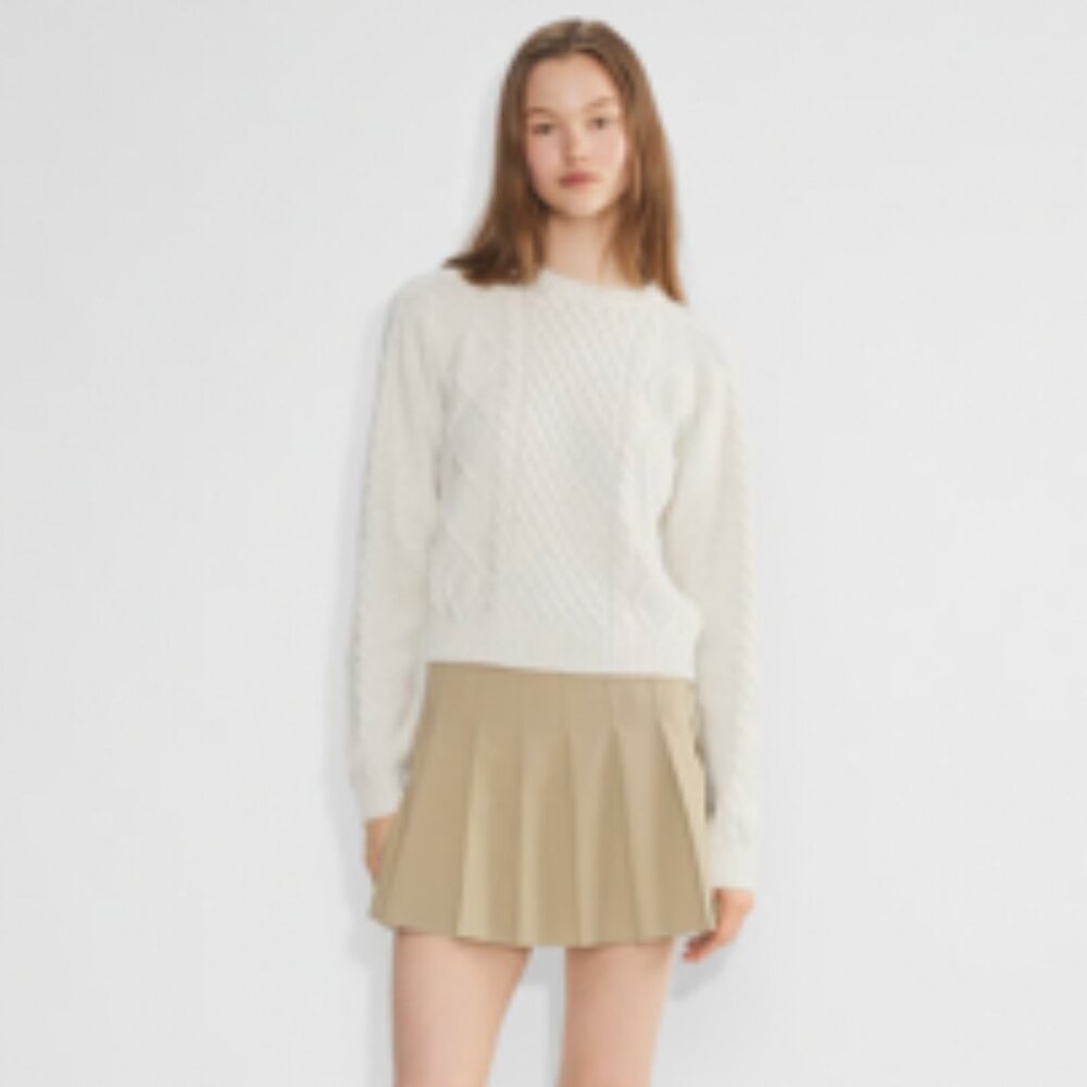 Merino wool cable-knit sweater